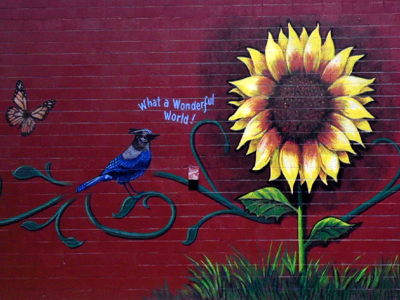 Sunflower wall mural (detail)