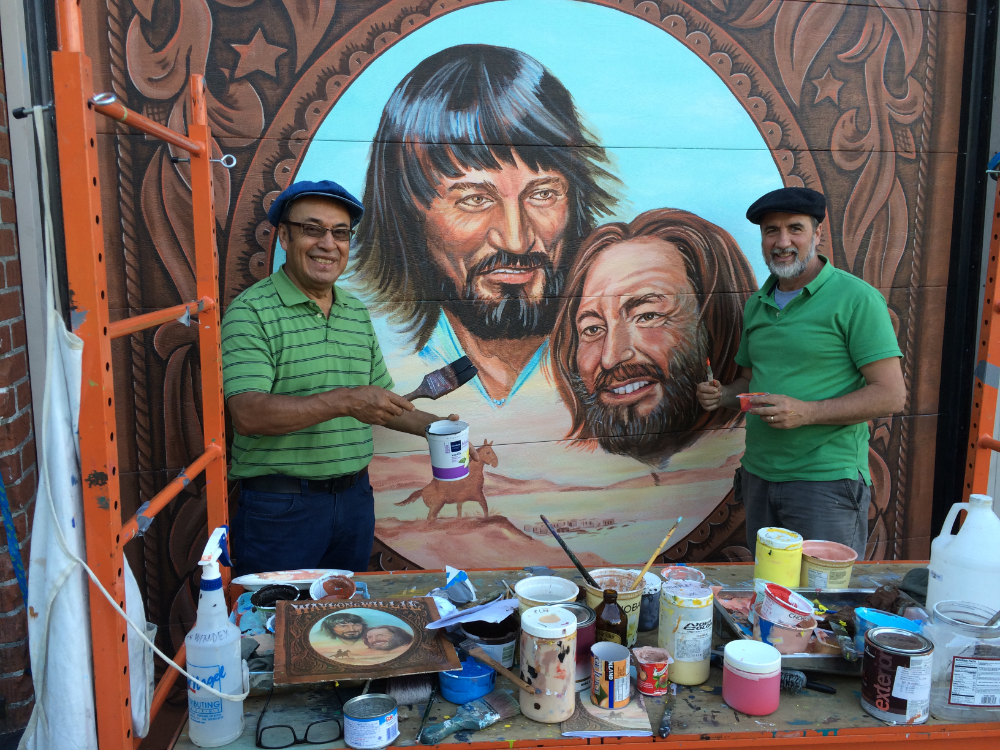 Waylon & Willie mural for Stumptown Coffee